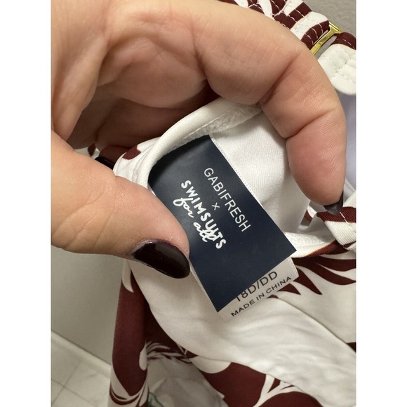 Swimsuits For All Gabifresh One Piece Brown Floral Size 18 D/DD NWT - Picture 8 of 11